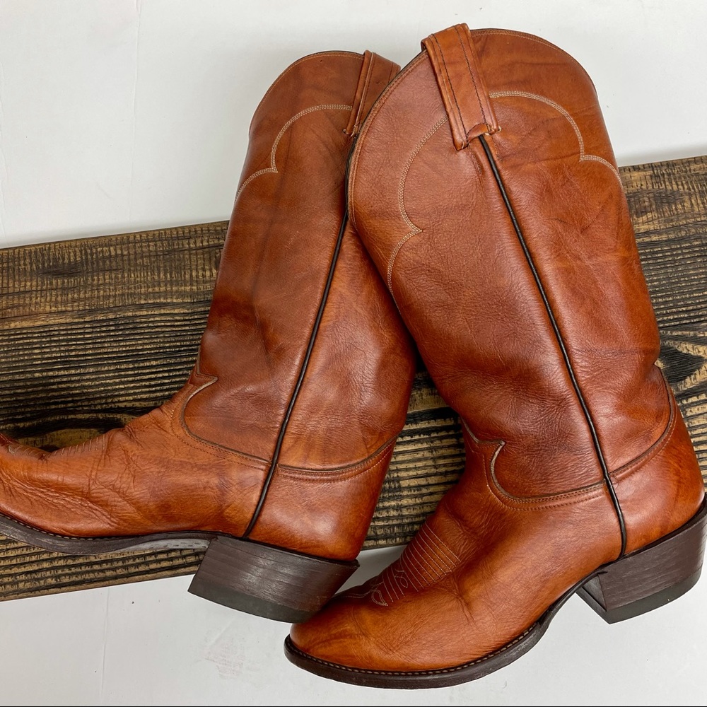 (SOLD) Tony Lama Western Cowboy Boots Made in USA Size 9EE
